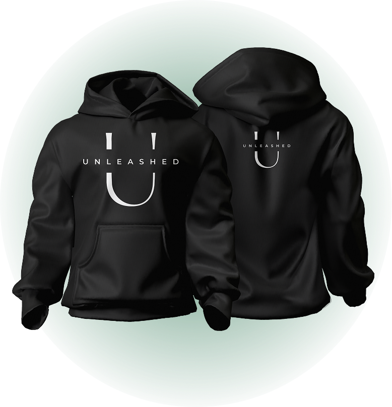Black Unleashed Hoodie - Big Logo