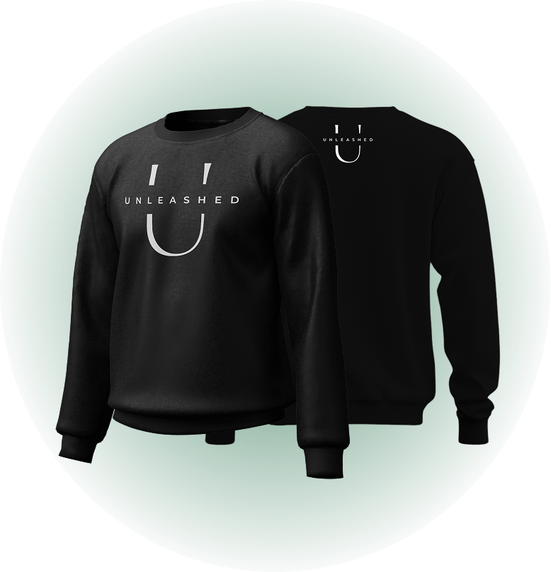 Black Unleashed Crew Necks - Big Logo