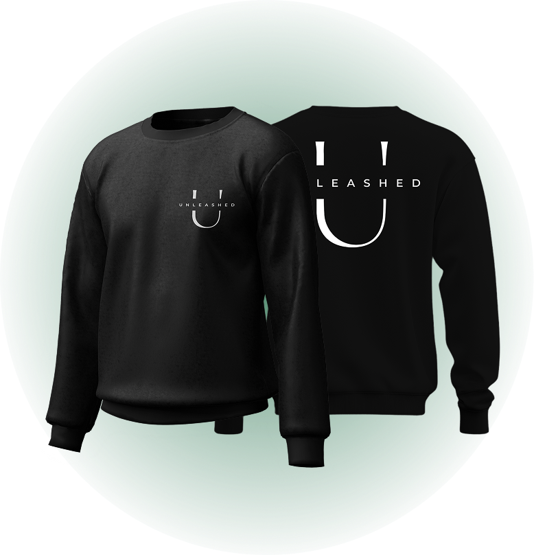 Black Unleashed Crew Necks - Small Logo