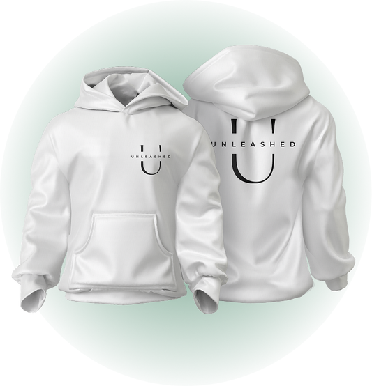 White Unleashed Hoodie - Small Logo