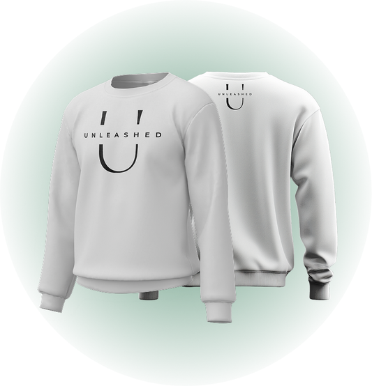White Unleashed Crew Necks - Big Logo
